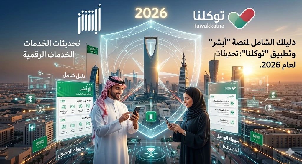 دليلك الشامل لمنصة "أبشر" وتطبيق "توكلنا": تحديثات الخدمات الرقمية لعام 2026.